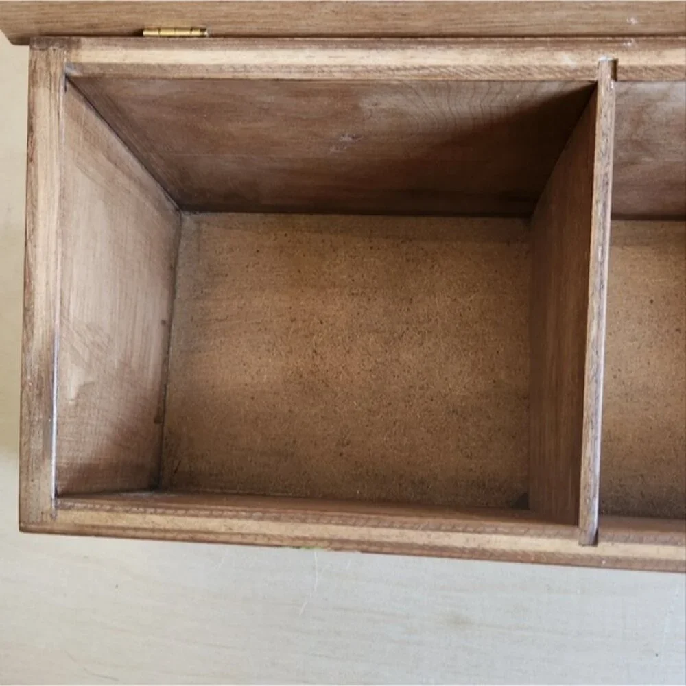 Divided Hand-Painted Wooden Box with Floral Design, Tea/herbs/office/seeds‎ Etc